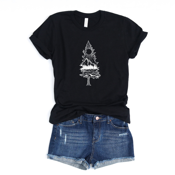 Bella Canvas Tops - Tree Tee / Cute Womens T Shirt / Causual Fashion